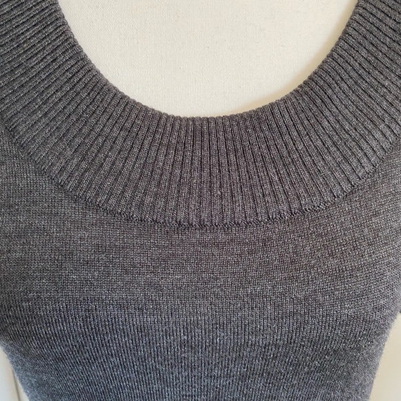Calvin Klein Dark Grey Merino Wool Blend Knit Short Sleeve Party Office Dress- S - Picture 3 of 15